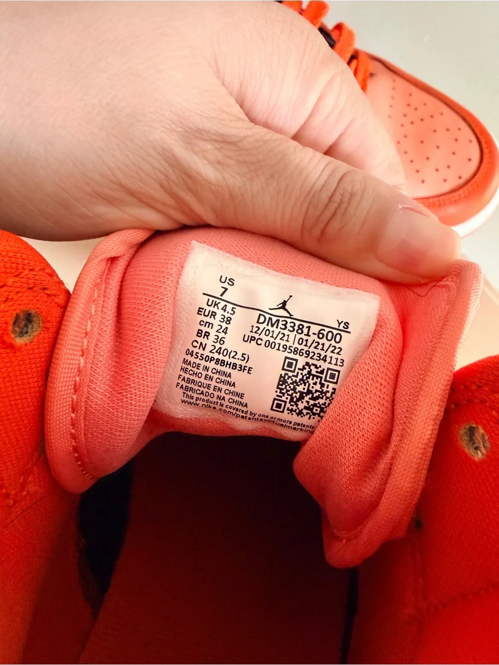 Nike Air Jordan 1 Orange and Black High-Top Sneakers